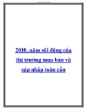 2010, năm sôi động của thị trường mua bán và sáp nhập toàn cầu