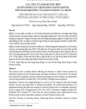 Các yếu tố ảnh hưởng đến quyết định lựa chọn hãng hàng không Vietnam Airlines của khách hàng cá nhân