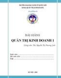 Bài giảng Quản trị kinh doanh 1 - ThS. Nguyễn Phương Linh