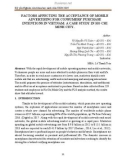 Factors affecting the acceptance of mobile advertising for consumers' purchase intentions in vietnam: a case study in Ho Chi Minh city