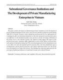 Subnational governance institutions and the development of private manufacturing enterprises in Vietnam