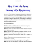 Quy trình xây dựng thương hiệu địa phương