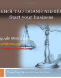 Bài giảng Khởi tạo doanh nghiệp: Bài 5 - ThS.(MBA) Nguyễn Minh Quang