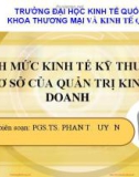 Bài Giảng Định mức kinh tế kỹ thuật - cơ sở của quản trị kinh doanh: Chương III - PGS.TS. Phan Tố Uyên