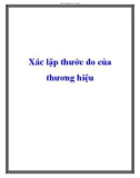 Xác lập thước đo của thương hiệu