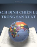 Đề tài: Hoạch định chiến lược trong sản xuất