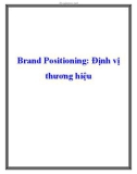 Brand Positioning: Định vị thương hiệu