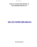 Báo cáo thường niên năm 2014 - Công ty Cổ phần Môi trường và Công trình đô thị Sơn Tây