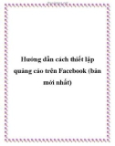 hướng dẫn cách thiết lập quảng cáo trên fac (bản mới nhất)