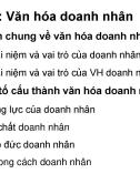 Bài giảng Văn hóa kinh doanh - Chương 2: Văn hóa doanh nhân