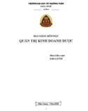 Bài giảng Quản trị kinh doanh dược - Trường ĐH Võ Trường Toản