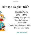 Bài giảng Đào tạo và phát triển quy tắc Pareto