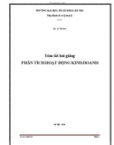 Tóm tắt bài giảng Phân tích hoạt động kinh doanh - ThS. Lê Văn Hòa