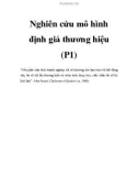 Nghiên cứu mô hình định giá thương hiệu (P1)