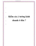 Kiếm các ý tưởng kinh doanh ở đâu ?