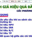 Đánh giá hiệu quả đầu tư