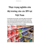 Thực trạng nghiên cứu thị trường của các DN tại Việt NamT