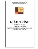 Giáo trình Kinh tế vĩ mô (Nghề: Quản trị doanh nghiệp vừa và nhỏ - Trình độ: Cao đẳng nghề) - Cao đẳng Cộng đồng Lào Cai