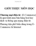 Bài giảng Thương mại điện tử : GIỚI THIỆU MÔN HỌC part 1