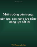 Bài giảng Môi trường bên trong: Các nguồn lực, các năng lực tiềm tàng và năng lực cốt lõi - TS. Phạm xuân lan