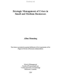 Strategic Management of Crises in Small and Medium Businesses