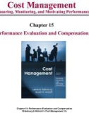 Lecture Cost management: Measuring, monitoring, and motivating performance (2e): Chapter 15 - Eldenburg, Wolcott's