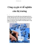 Công cụ giá rẻ để nghiên cứu thị trường