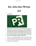 Bảy chiêu thức PR hiệu quả