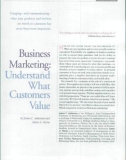 Business Marketing: Understand What Customers Value