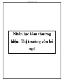 Nhân lực làm thương hiệu: Thị trường còn bỏ ngỏ