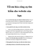 Tối ưu hóa công cụ tìm kiếm cho website của bạn