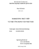 Luận án tiến sĩ Quản trị Kinh doanh: Marketing trực tiếp và việc ứng dụng vào Việt Nam - Phạm Thị Huyền