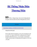 Hệ Thống Nhận Diện Thương Hiệu