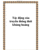 Tác động của truyền thông thời khủng hoảng