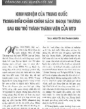 Kinh nghiệm của Trung Quốc trong điều chỉnh chính sách ngoại thương sau khi trở thành thành viên của WTO