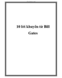 10 lời khuyên từ Bill Gates