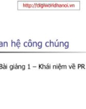 Quan hệ công chúng - Khái niệm về PR