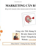 Bài giảng Marketing căn bản: Chương 5 - Ths.Hoàng Xuân Trọng