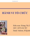 Bài giảng Hành vi tổ chức: Chương 1 - Hoàng Thị Doan