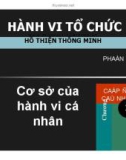 Bài giảng Hành vi tổ chức: Chương 2 - TS. Hồ Thiện Thông Minh