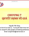 Bài giảng Marketing cơ bản (Nguyễn Tiến Dũng) - Chương 7