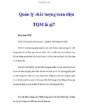 Quản lý chất lượng toàn diện TQM là gì?