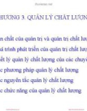 Bài giảng Quản lý chất lượng trong các tổ chức: Chương 3 - PGS.TS. Trương Đoàn Thể