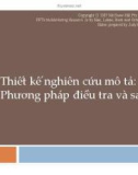 Bài giảng Thiết kế nghiên cứu mô tả: Phương pháp điều tra và sai số