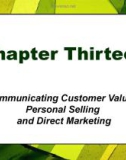 Lecture Principles of Marketing - Chapter 13: Communicating customer value: Personal selling and direct marketing