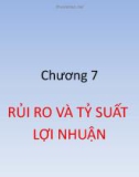 Bài giảng Quản trị tài chính: Chương 7 - Tô Lê Ánh Nguyệt