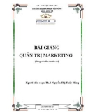 Bài giảng Quản trị marketing - ĐH Phạm Văn Đồng