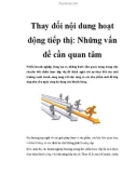 Thay đổi nội dung hoạt động tiếp thị: Những vấn đề cần quan tâm