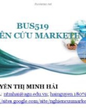 Bài giảng Nghiên cứu Marketing: Chương 1 - Nguyễn Thị Minh Hải