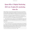 Quan điểm về Digital Marketing 2013 của 15 giám đốc marketing toàn cầu